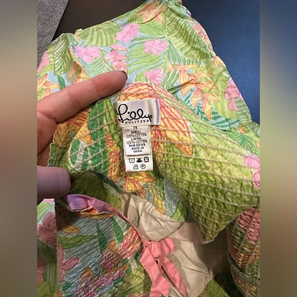 LILLY PULITZER Girls Size 16 Pink Green Floral Sundress - Picture 12 of 12